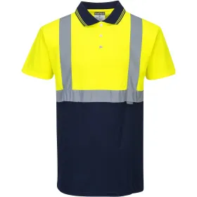 Warnschutz Polo-Shirt "S479" gelb/marine, L