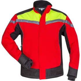 Forstschutz-Softshelljacke &quot;ESCHE&quot; rot/gelb L