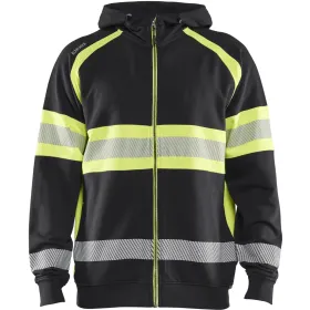 Warnschutz Kapuzen-Sweatjacke Kl. 1 &quot;3552&quot; L, schwarz/gelb