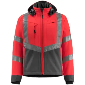 Warnschutz Softshelljacke &quot;BLACKPOOL&quot; Safe Supreme zweifarbig rot/anthrazit, L