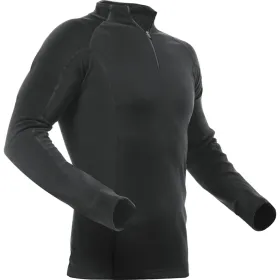 Langarm Zip-Shirt Merino-Modael &quot;101211&quot; schwarz, XL