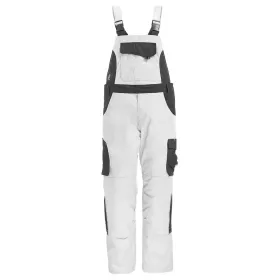 Premium Latzhose ECKHARD &quot;Twill 300&quot; 74, weiß/anthrazit
