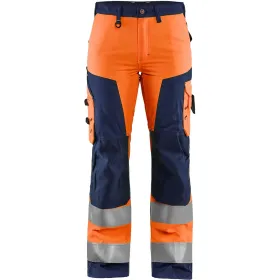 Damen Warnschutz-Bundhose &quot;7155&quot; orange/marine, 40