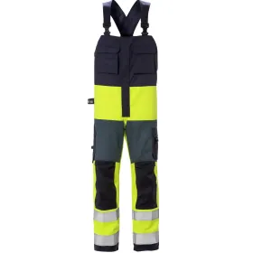 Multinorm Latzhose &quot;1584 FLAM&quot; Flame gelb/marine C56
