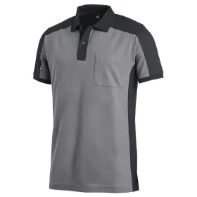 Polo-Shirt zweifarbig &quot;KONRAD&quot; L, grau/schwarz