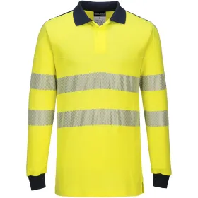 Multinorm Langarm-Poloshirt FR702 WX3 FR XL, gelb/marine