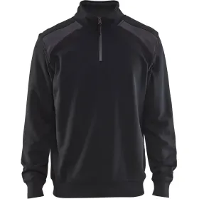 Zip-Sweatshirt "3353" 100% Baumwolle XXL, schwarz/dunkelgrau