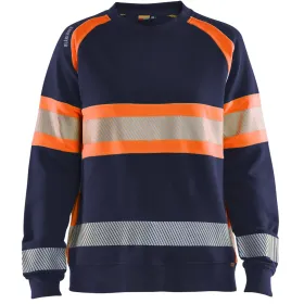 Damen Warnschutz Sweatshirt &quot;3409&quot; S, marine/orange