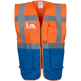 Warnweste / Kennzeichnungsweste "YK801" XL, orange/royal