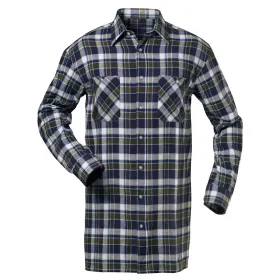 Flanellhemd lang 100% Baumwolle  marine/weiß/grün, 3XL