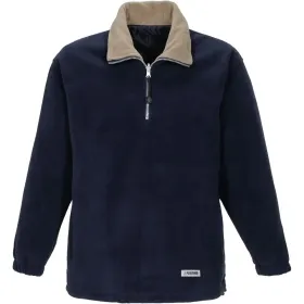 Fleece Troyer &quot;RELAX&quot; mit Zip-Kragen L, marine/camel