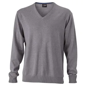 V-Neck Pullover &quot;JN659&quot; grey-heather, XL