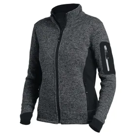 Damen Strick Fleecejacke &quot;MARIEKE&quot; M, anthrazit/schwarz