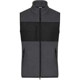 Fleeceweste &quot;JN1310&quot; L, dark-melange/black