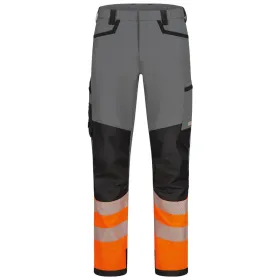 Warnschutz Stretch Bundhose Kl. 1  grau/schwarz/orange, 48