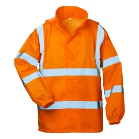 Warnschutz-Regenjacke &quot;HAUKE&quot; mit Kapuze orange XXL