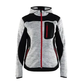Damen Strickjacke &quot;4931&quot; mit Softshell grau/schwarz, M
