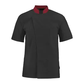 Herren Kochhemd &quot;TURNIP&quot; L, schwarz/rot
