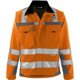 2in1 Warnschutz Softshelljacke L, orange/grau