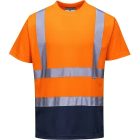 Warnschutz T-Shirt &quot;S378&quot; orange/marine, L