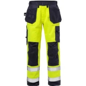 Multinorm Handwerkerhose "2584 FLAM" Flame gelb/marine D120