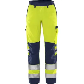 Damen Warnschutz Bundhose Kl. 2 &quot;2642 GPLU&quot; Green Trofta gelb/marine, R38