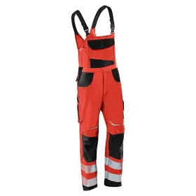 Warnschutz Latzhose &quot;REFLECTIQ&quot; rot/schwarz, 50