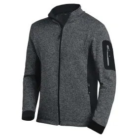 Strick Fleecejacke "CHRISTOPH" L, anthrazit/schwarz
