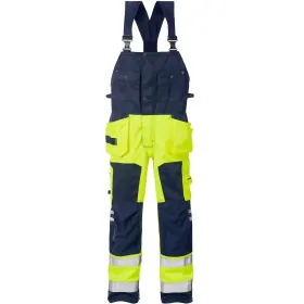 Warnschutz Latzhose &quot;1014 PLU&quot; C52, gelb/marine