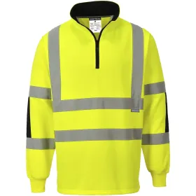 Warnschutz Zip-Sweatshirt &quot;B308&quot; Xenon gelb, XL
