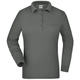 Damen Langarm Poloshirt &quot;JN865&quot; XXL, dark-grey