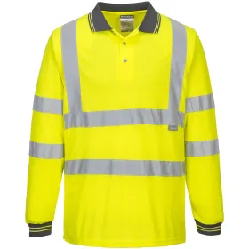 Warnschutz Langarm Poloshirt &quot;S277&quot; gelb, 5XL