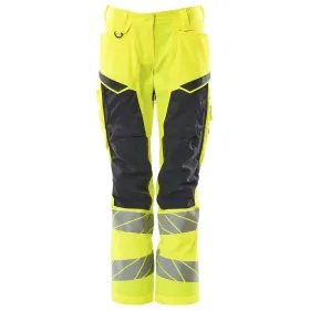 Damen Warnschutz Bundhose Kl. 2 &quot;ACCELERATE SAFE&quot; Diamond gelb/schwarzblau, 76C50 (EU 25)