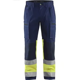 Warnschutz-Stretch-Bundhose "1551" marine/gelb, C154