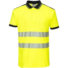 Warnschutz Polo-Shirt &quot;T180&quot; PW3 L, gelb/schwarz