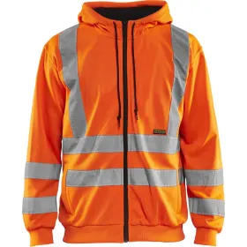 Warnschutz Kapuzen-Sweatjacke &quot;3346&quot; Orange, XL