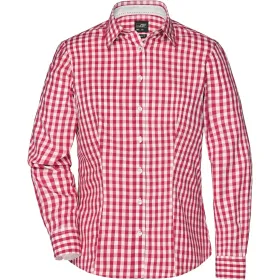 Damen Karo-Bluse &quot;JN616&quot; S, red/white