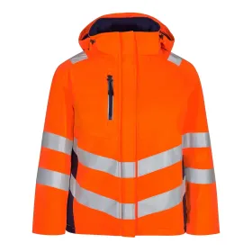 Damen Warnschutz Winterjacke &quot;1943-930&quot; Safety orange/marine, L
