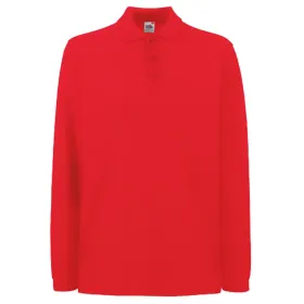 Langarm Polo-Shirt &quot;F541N&quot; Premium XL, red