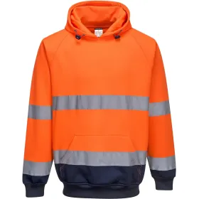 Warnschutz Kapuzen-Sweatshirt &quot;B316&quot; L, orange/marine