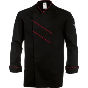 Kochjacke &quot;1538-400&quot; Gourmet 44, schwarz/rot