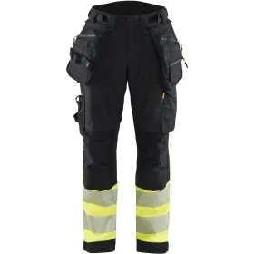 Damen Warnschutz Softshell Handwerkerhose Kl. 1 &quot;7114&quot; schwarz/gelb, C46