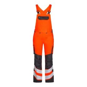 Damen Warnschutz Latzhose &quot;3543-319&quot; Safety Kl. 2 orange/grau, 46