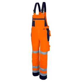 Warnschutz Latzhose „pro Warnschutz mg 245“ orange/marine, 52