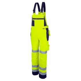 Warnschutz Latzhose „pro Warnschutz mg 245“ gelb/marine, 56
