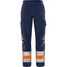 Damen Warnschutz Bundhose Kl. 1 &quot;2652 GPLU&quot; Green Trofta orange/marine, R36