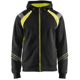 Kapuzen-Sweatjacke &quot;3433&quot; schwarz/gelb, XL