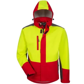 Forstschutz-Softshelljacke &quot;SCHLEHE&quot;gelb/rot M