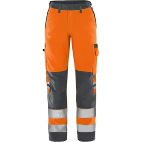 Damen Warnschutz Bundhose Kl. 2 &quot;2642 GPLU&quot; Green Trofta R38, orange/grau