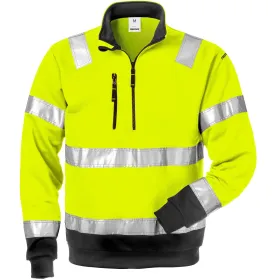 Warnschutz Zip-Sweatshirt "728 SHV" UV-Schutz gelb/schwarz, 3XL